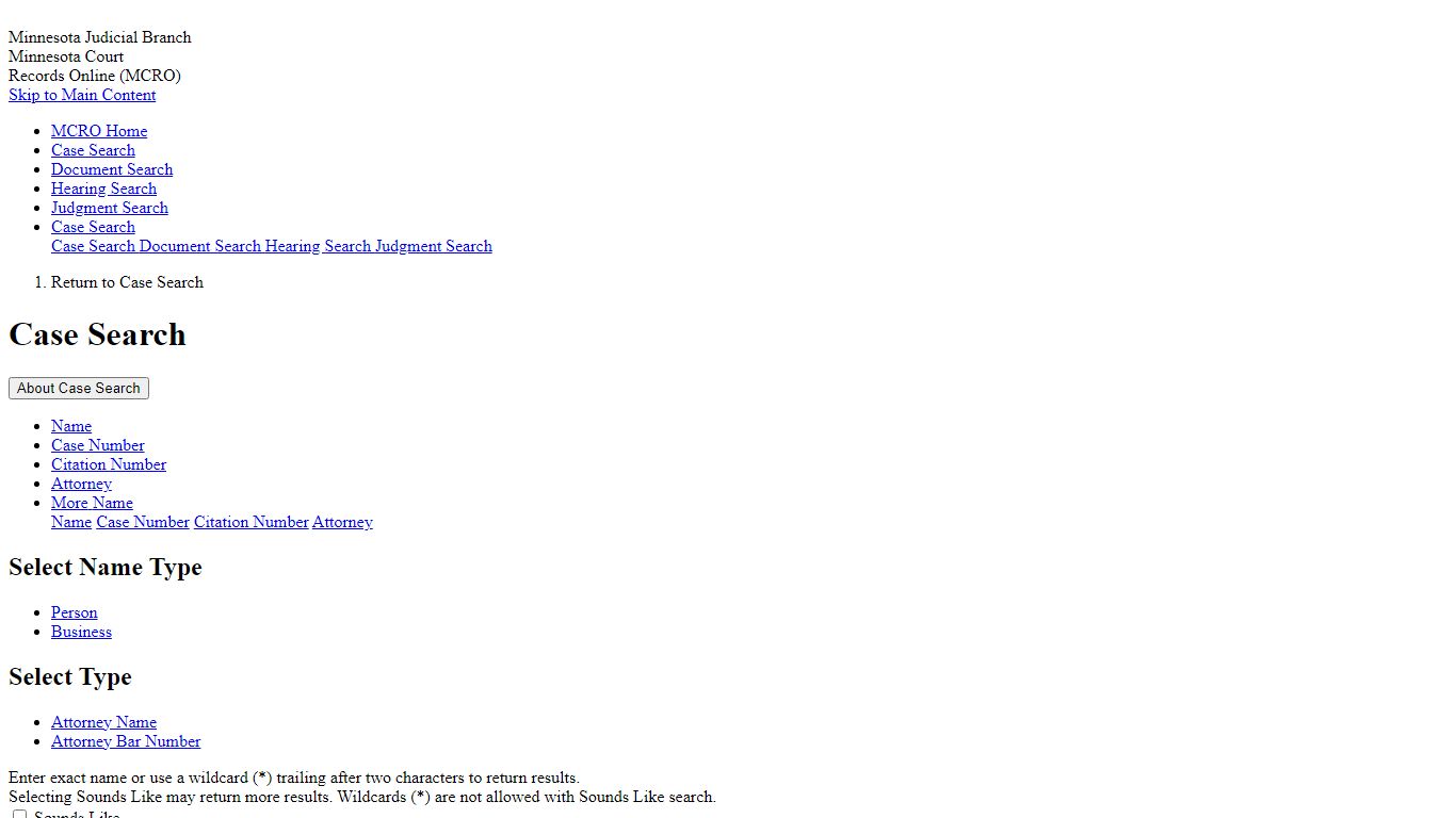 Case Search - Minnesota Court Records Online (MCRO)